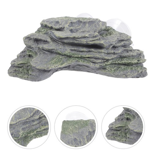 Grey resin turtle - grey, basking