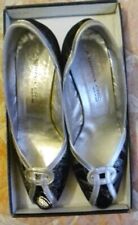 Italian Black/Silver Shoes ,Vintage,  Size 5 by Sabrina