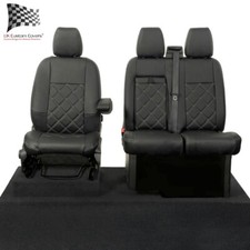 FORD TRANSIT CUSTOM FRONT SEAT COVERS LEATHERETTE (2013-2023) BLACK 237