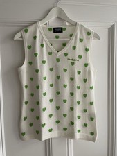 Women’s Pearly Gates  Heart Knit Tank Top Waistcoat Size S (Japanese Size 2)