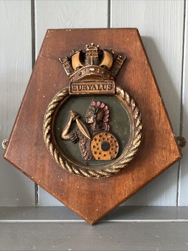 Vintage naval shield plaque - vintage,