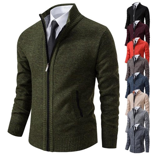 Men winter zipper cardigan - men's,