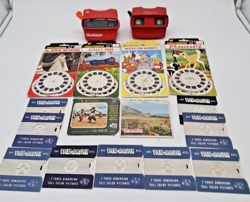 Vintage red viewmaster - red, 3d