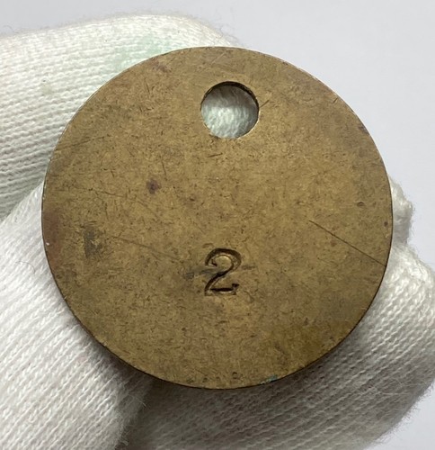 Vintage brass pit check tally - vintage,