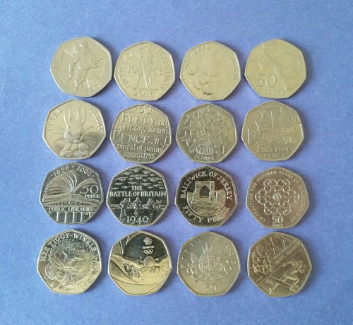 Circulated british fifty pence - circulated,
