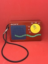 Sony ICF-1 Red Vintage Portable FM Radio Receiver Tested And Working