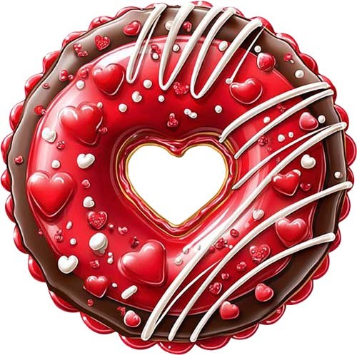 Valentine day donut - valentine's, wall