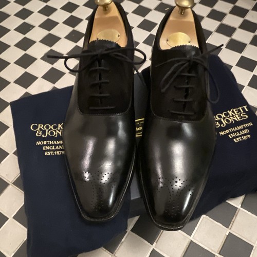 Crockett jones black leather - &,
