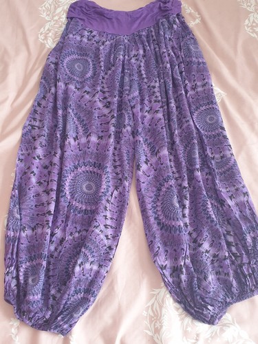 Ladies purple wide leg - ladies, harem
