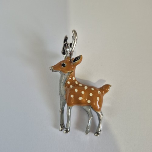 Deer stag brown - brown, enamel