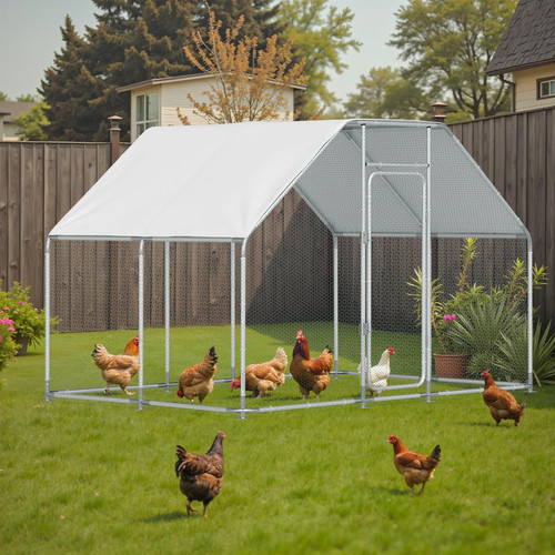 Large metal chicken run - large,