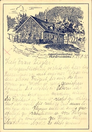 Artist postcard hohenwaldau - artist,