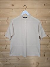 Yacco Maricard Classic Short Sleeve Pintuck Shirt Beige Size 1 100% Cotton