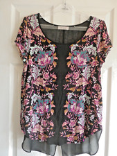 ladies per una marks and spencer topsize 14 round neck short sleeve,