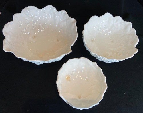Coalport white country ware - 3x,
