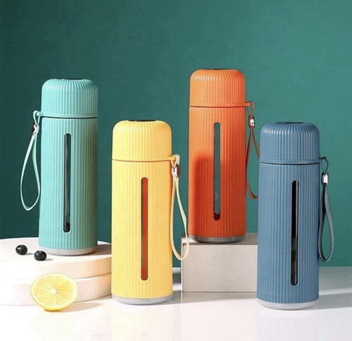 Glass plastic water bottle - glass,