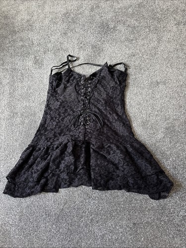 Ladies black lace look - black,