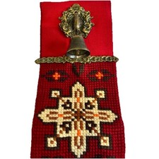 Vintage Needlepoint Pull Bell 