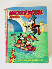 Mickey Mouse H/B Annual - Still Sailing Merrily On, Vintage Walt Disney 1930's