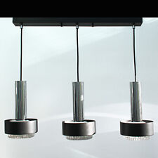 Vintage 1960s Kaiser Leuchten Germany three metal glass shades pendant lamp