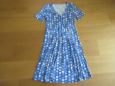 Ladies Dickins & Jones blue white pattern short sleeve A line  dress, size 12