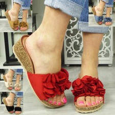 Mules Wedge Shoes Ladies Slip
