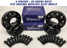 Black Wheel Spacers 20mm Fits Mercedes S Class SL Vito Radius Original Alloy 66