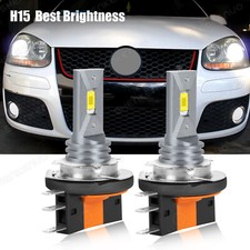 2x H15 Led White 55w 12 Smd Drl High Beam Bulbs FOR Vw Golf Mk6 Mk7 Gtd Bmw Audi