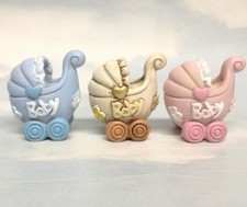 Baby Prams Pram Gender Reveal Shower Cake Topper Pink Blue Girl Boy