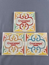 Cruzcampo Sevilla Ceramic Square Spanish Tile Coasters Mats Set of 3 Brand New