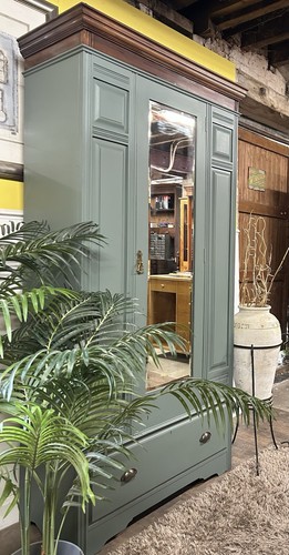 Edwardian mirrored wardrobe - mirrored,