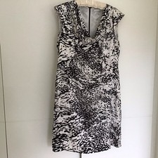 Windsmoor Pure Silk Draped Neck Sleeveless Dress Size 14 New