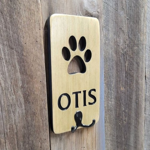 Personalized dog leash holder - leash,