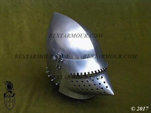 Medieval larp bascinet helmet - larp, helmet/