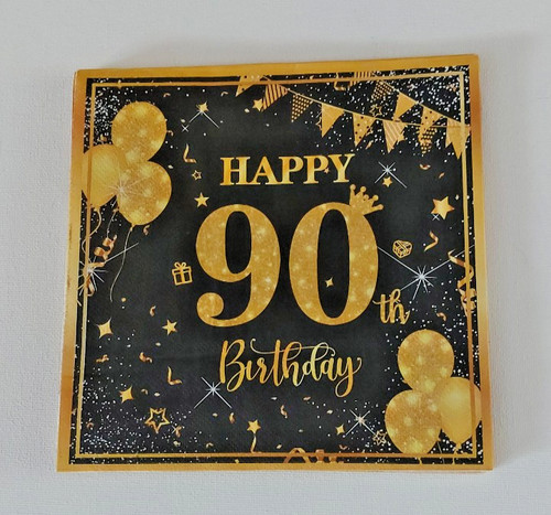 Napkins black and gold - 10,