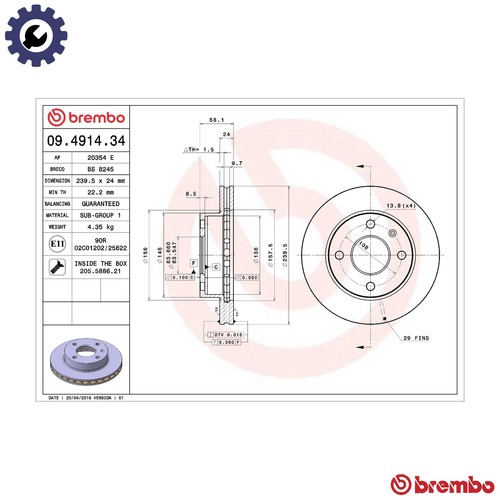 Brake disc 4914 34 - 2x,