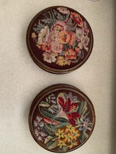 Antique Floral Tapestry Needlepoint Footstools (pair)