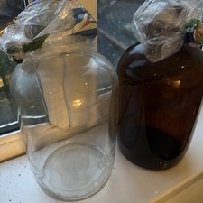 2 x 5 Litre Glass Demijohns