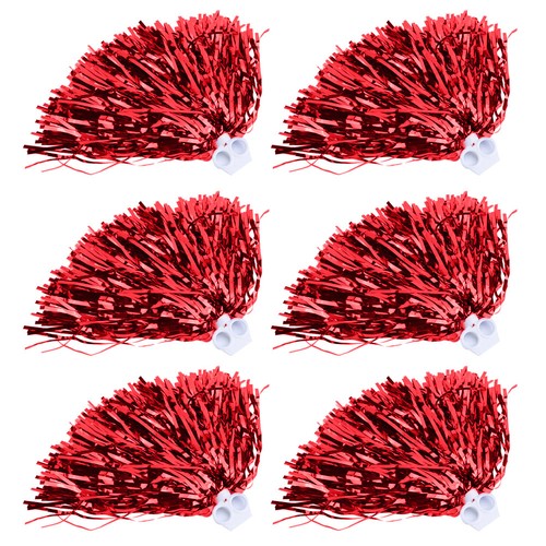Red cheer pom poms ring - poms, handle