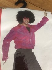 Men’s Fancy Dress Glam Rock 70’s Shirt Pink One Size
