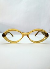 Vintage Connaught Amber Cat Eye Glasses – 48x20 – Made in UK