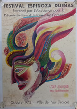 RARE, ESPINOZA DUENAS  FESTIVAL POSTER, OCTOBER 1973( 63 X 45 CM ). HAND SIGNED.
