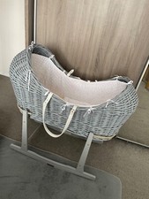 Elegant Baby Grey Noah Pod with White Waffle Dressing and Deluxe Grey Rocking...