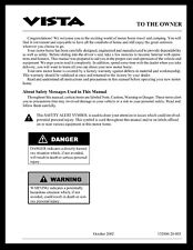 Winnebago 2003 VISTA  Motor Home Owners Manual User Guide Coil Bound