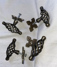  4 Vintage Style Black Bird Cage Pull Handle Kitchen Cabinet Door Drawer Knobs.