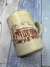 LAUGHARNE POTTERY MUG-Welsh Stoneware-BISTRE CHURCH-150 Year Anniversary-1992