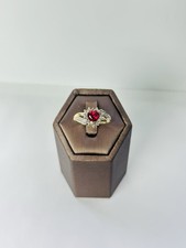 Diamond And Red Spinel Ring
