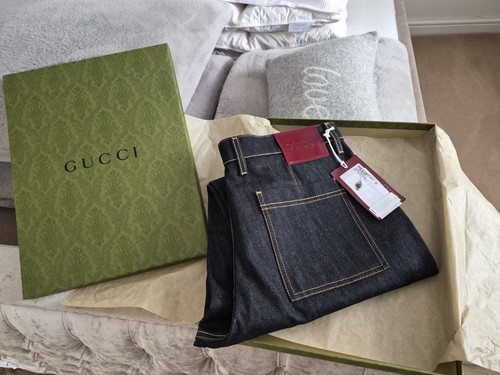 Gucci mens dark blue denim - blue,