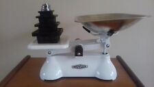 WEYLUX TRADITIONAL KITCHEN SCALES & 10 PIECE METRIC WEIGHT SET - MADE IN ENGLAND