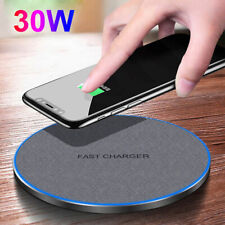 30W Ultra-Thin Wireless Charger Charging Pad Mat For Apple iPhone Samsung Google